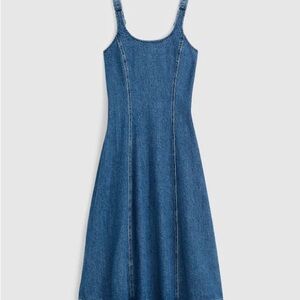 Madewell Denim Scoopneck Midi Dress